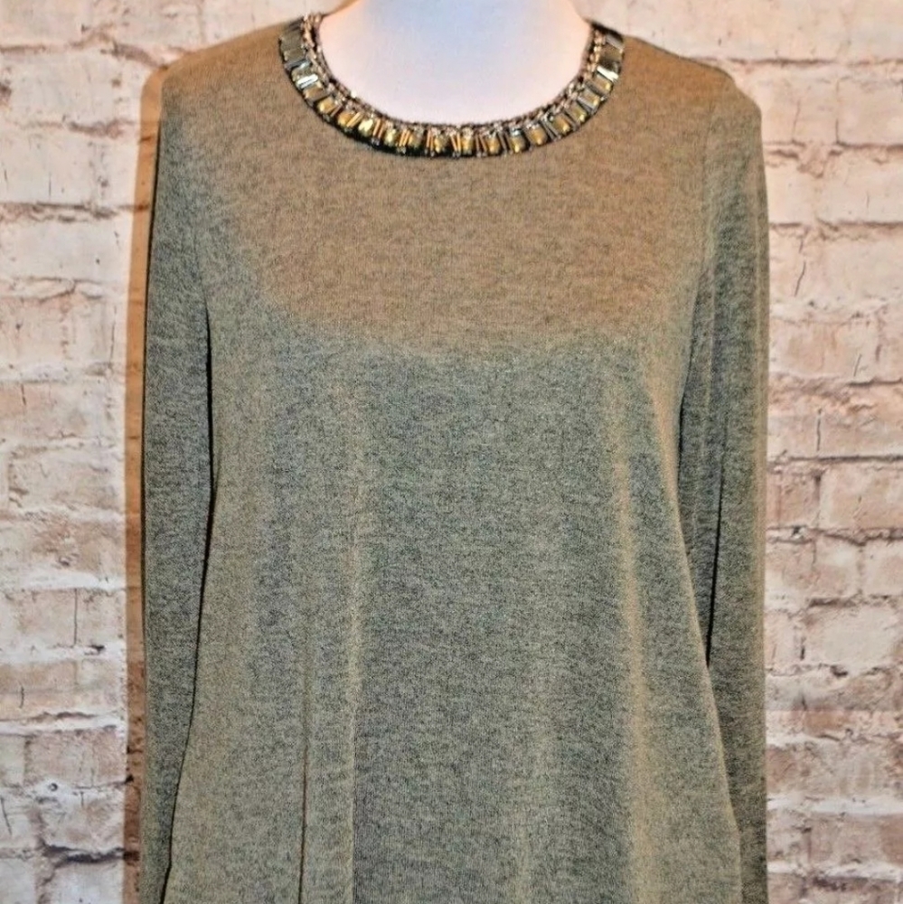 Modcloth Le Lis Jeweled Neckline Sweater